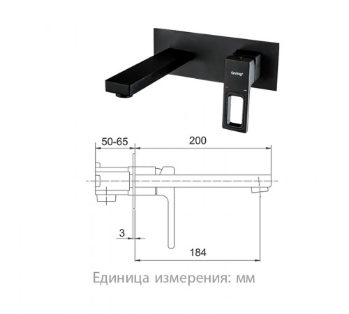 Смеситель для раковины Gappo G17-6 G1017-16 Черный матовый