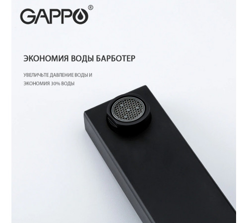 Смеситель для раковины Gappo G17-6 G1017-16 Черный матовый