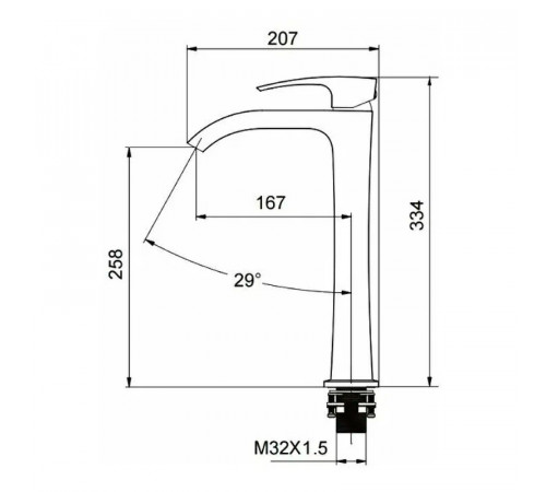 Смеситель для раковины Gappo G07-6 G1007-86 Черный матовый