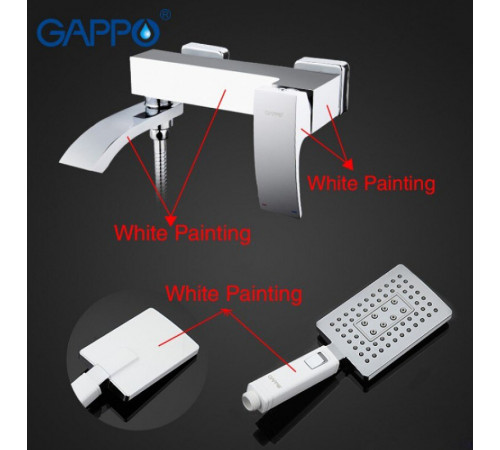 Смеситель для ванны Gappo G07 G3207-8 Белый Хром