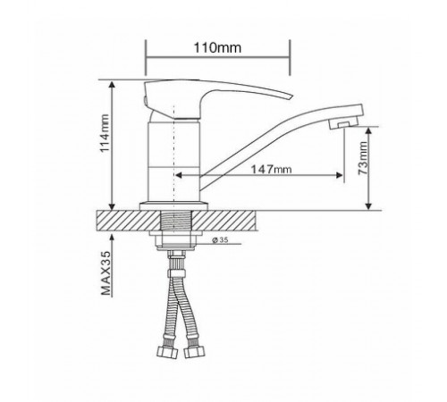 Смеситель для раковины Gappo G07 G4507 Хром