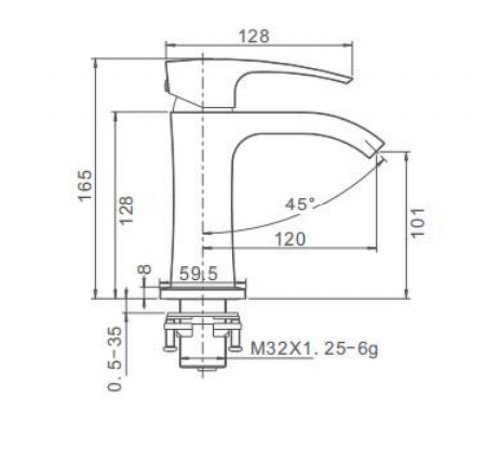 Смеситель для раковины Gappo G07 G1007-8 Белый Хром