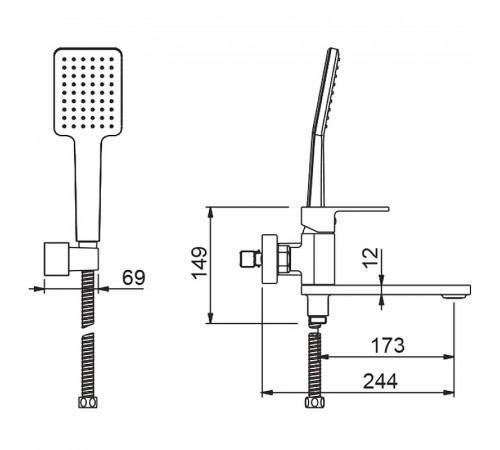 Смеситель для ванны Gappo G83 G3283-8 Белый Хром