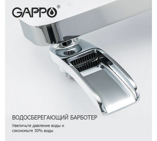 Смеситель для ванны Gappo G48 G3248-8 Белый Хром