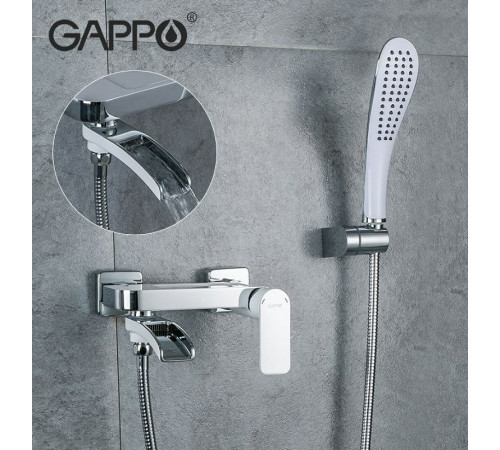 Смеситель для ванны Gappo G48 G3248-8 Белый Хром