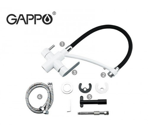 Смеситель для кухни Gappo G48 G4348 Белый Черный