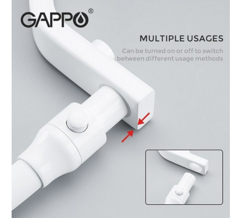 Смеситель для кухни Gappo G17-8 G4317-8 Белый