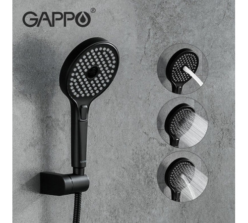 Смеситель для ванны Gappo G03-6 G3203-6 Черный матовый Хром