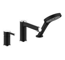 Смеситель на борт ванны Gappo G03-6 G1103-6 Черный матовый Хром