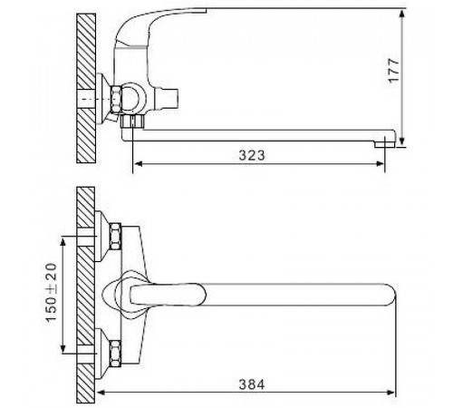 Смеситель для ванны Gappo G35 G2235 универсальный Хром