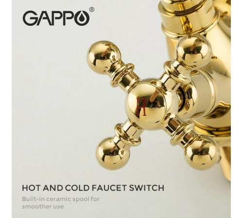 Смеситель для раковины Gappo G89-6 G1389-6 Золото