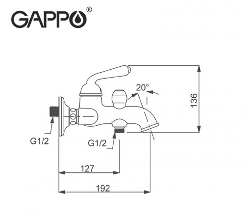 Смеситель для ванны Gappo G88 G3288 Хром