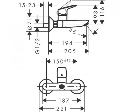 Смеситель для раковины Hansgrohe Logis 71225000 Хром