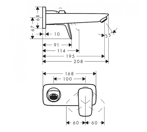 Смеситель для раковины Hansgrohe Logis 71220670 Черный матовый