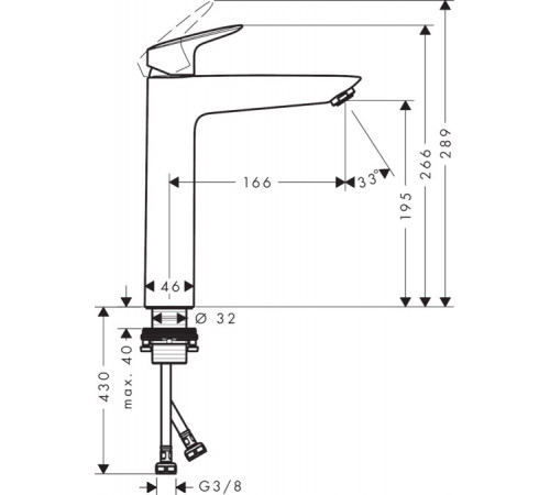 Смеситель для раковины Hansgrohe Logis 71091000 Хром