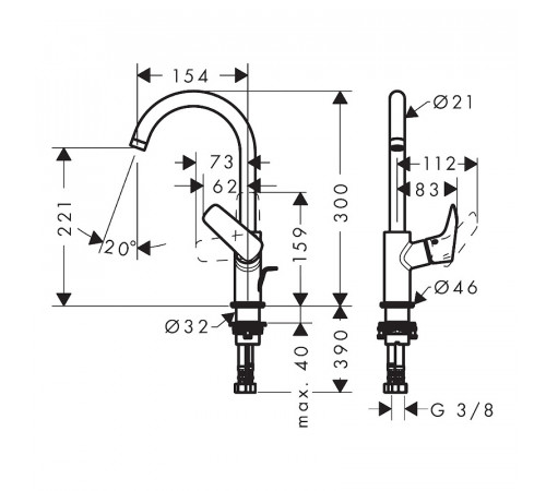 Смеситель для раковины Hansgrohe Logis 71130670 Черный матовый