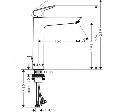 Смеситель для раковины Hansgrohe Logis 71090000 Хром