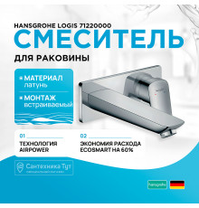 Смеситель для раковины Hansgrohe Logis 71220000 Хром