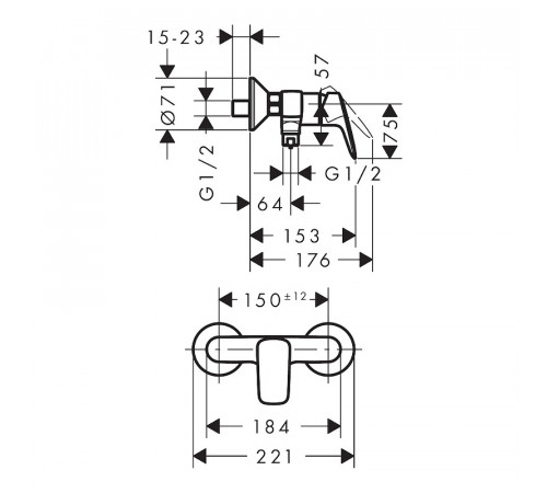 Смеситель для душа Hansgrohe Logis 71600670 Черный матовый