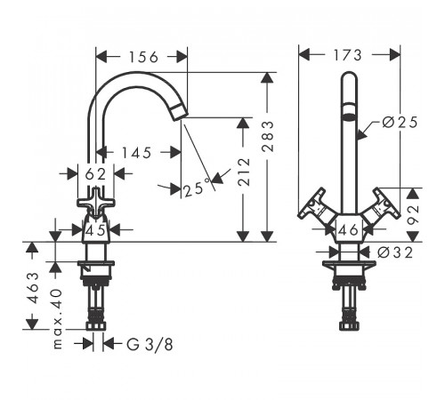 Смеситель для кухни Hansgrohe Logis 71285000 Хром