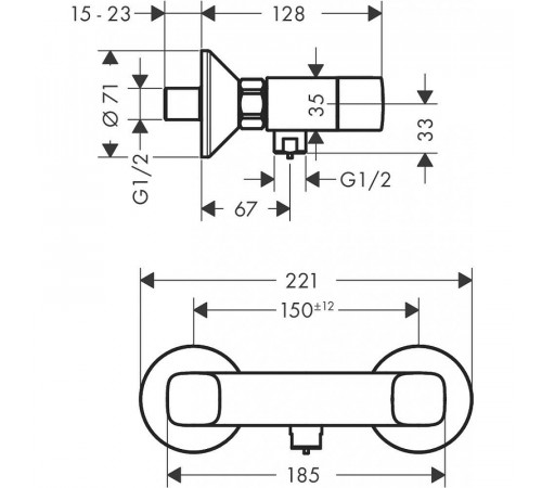 Смеситель для душа Hansgrohe Logis 71263000 Хром