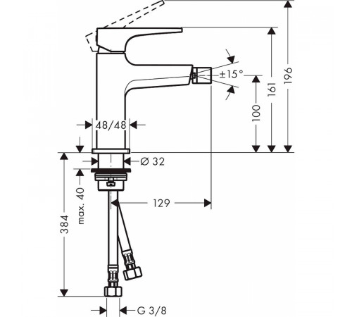 Смеситель для биде Hansgrohe Metropol 74520000 Хром