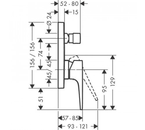 Смеситель для душа Hansgrohe Metropol 74545000 Хром