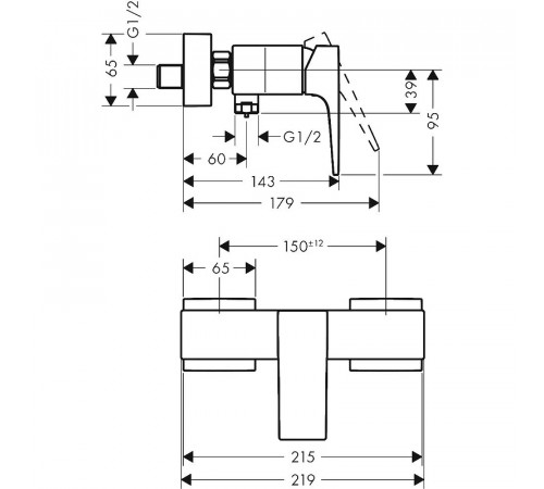 Смеситель для душа Hansgrohe Metropol 32560140 Шлифованная бронза