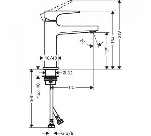 Смеситель для раковины Hansgrohe Metropol 32507140 Шлифованная бронза