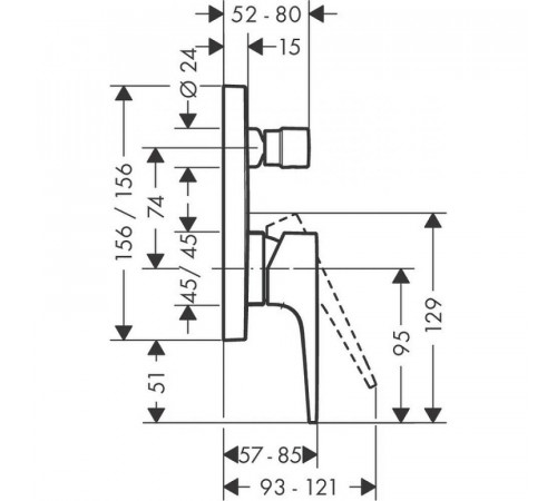 Смеситель для душа Hansgrohe Metropol 32545140 Шлифованная бронза