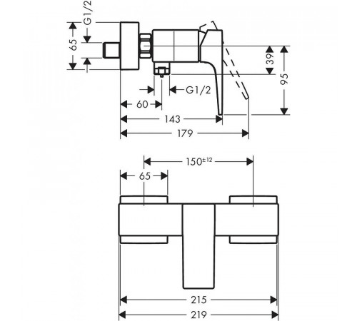 Смеситель для душа Hansgrohe Metropol 32560700 Белый матовый