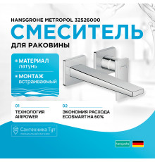 Смеситель для раковины Hansgrohe Metropol 32526000 Хром