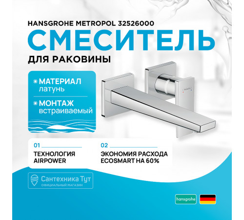 Смеситель для раковины Hansgrohe Metropol 32526000 Хром