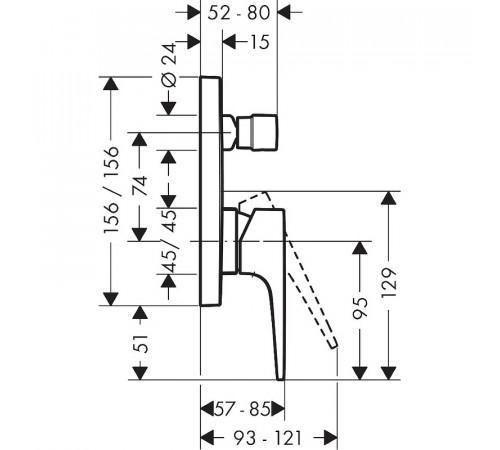 Смеситель для душа Hansgrohe Metropol 32545700 Белый матовый