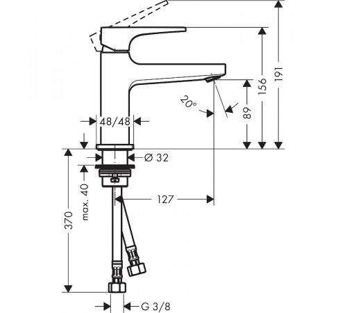 Смеситель для раковины Hansgrohe Metropol 32500700 Белый матовый