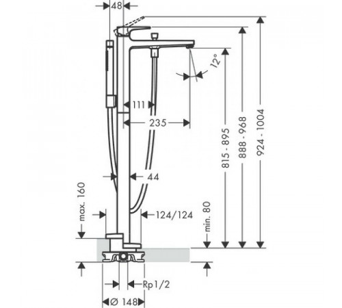 Смеситель для ванны Hansgrohe Metropol 74532000 Хром