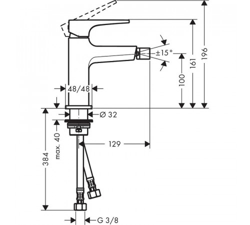 Смеситель для биде Hansgrohe Metropol 32520670 Черный матовый