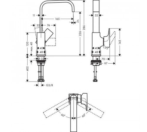 Смеситель для раковины Hansgrohe Metropol 32511000 Хром