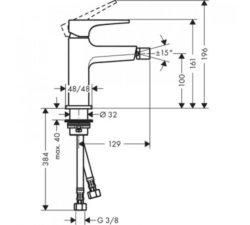 Смеситель для биде Hansgrohe Metropol 32520000 Хром