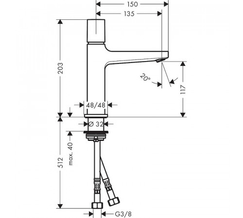 Смеситель для раковины Hansgrohe Metropol Select 32571000 Хром