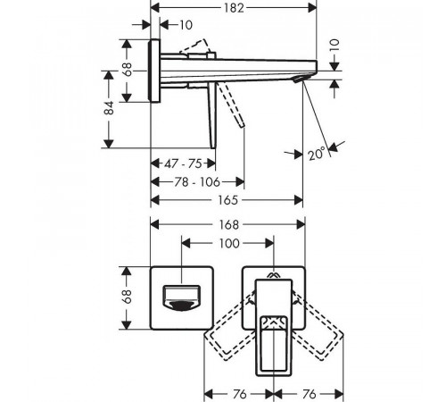 Смеситель для раковины Hansgrohe Metropol 74525000 Хром