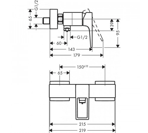 Смеситель для душа Hansgrohe Metropol 74560000 Хром