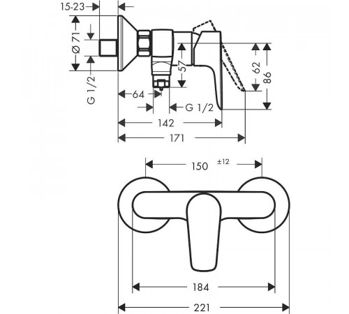 Смеситель для душа Hansgrohe Metropol 71760700 Белый матовый