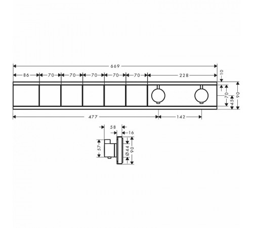 Смеситель для душа Hansgrohe RainSelect 15384000 с термостатом Хром