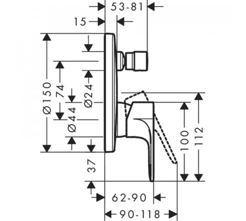 Смеситель для душа Hansgrohe Rebris S 72466000 Хром