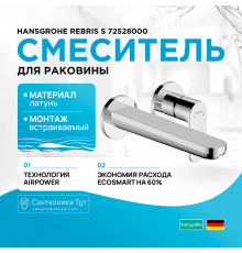 Смеситель для раковины Hansgrohe Rebris S 72528000 Хром