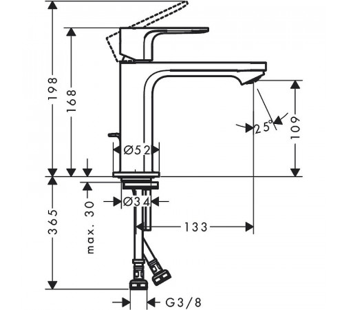 Смеситель для раковины Hansgrohe Rebris S 72517000 Хром