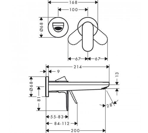 Смеситель для раковины Hansgrohe Rebris S 72528000 Хром