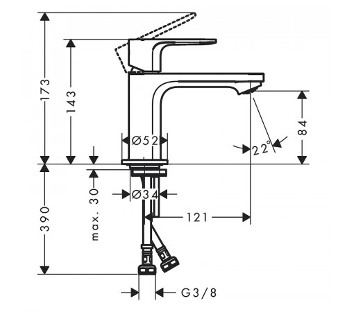 Смеситель для раковины Hansgrohe Rebris S 72514000 Хром