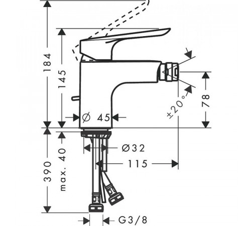 Смеситель для биде Hansgrohe Logis E 71232000 Хром